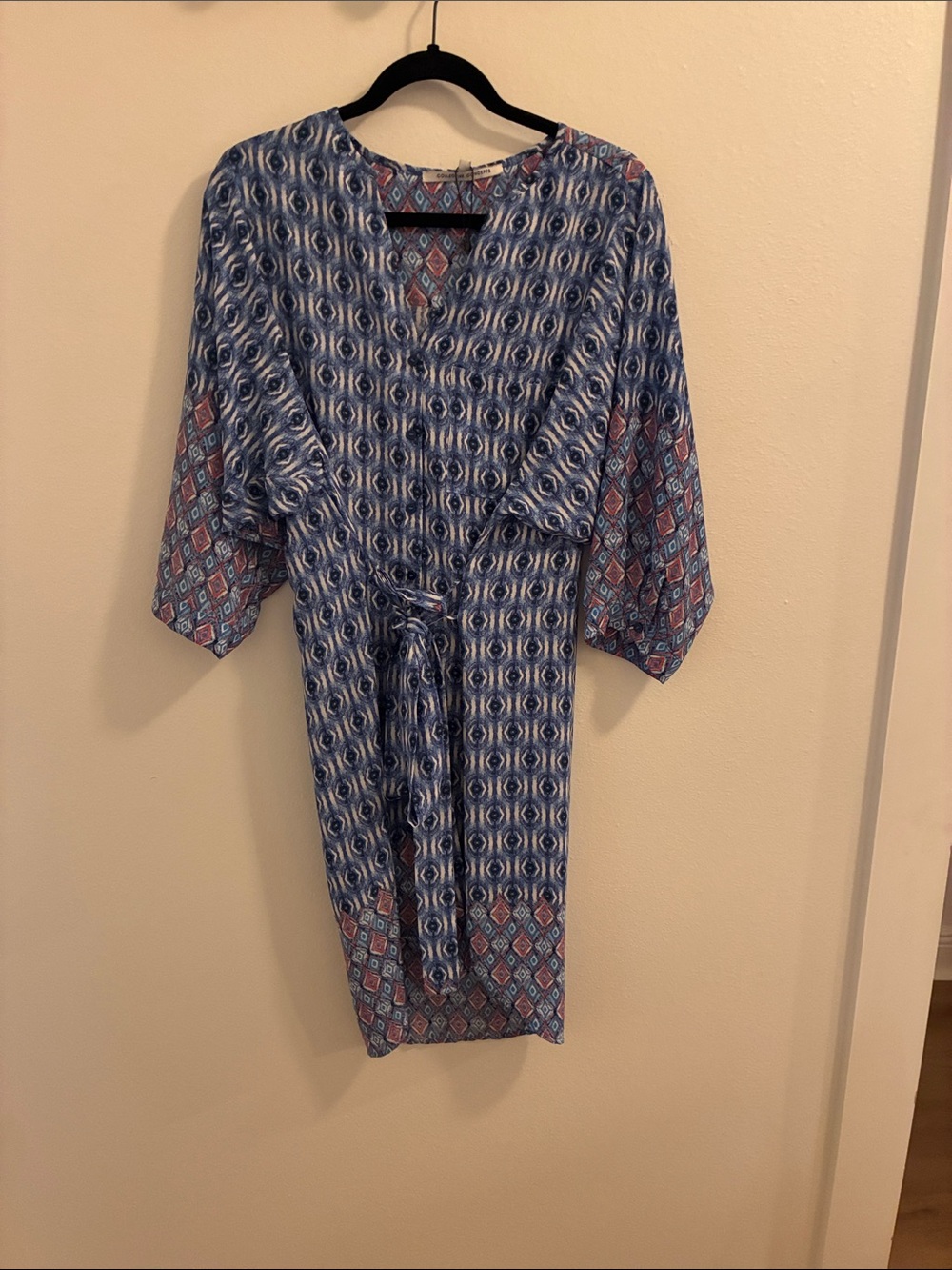 Collective Concepts Blue and Pink Geometric Mini Dress